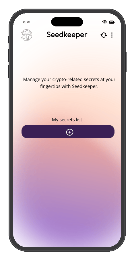 Creating a secure note in the Seedkeeper App